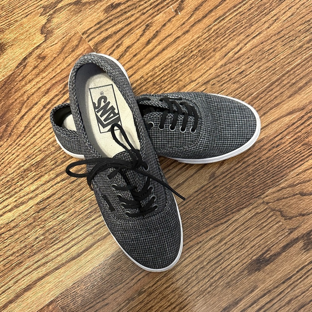EUC Grey Houndstooth Vans